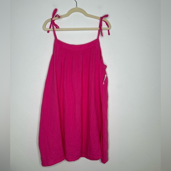 Old Navy Dresses & Skirts - NWT Old Navy Pink Cotton Babydoll Tank Dress Size 2X Swim Coverup Resort
